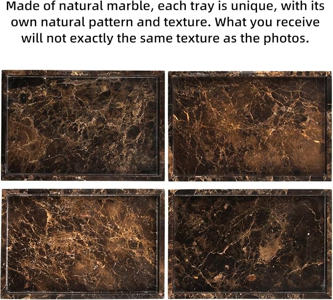 Marble Bathroom Vanity Tray, Natural Luxury Vanity Home Kitchen Bathroom Table - Image 5