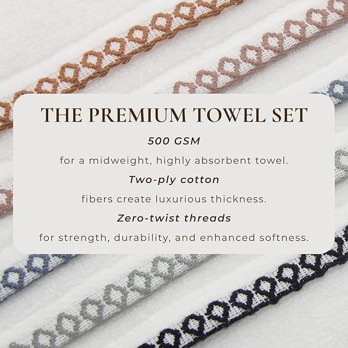 Great Bay Home Clay/White Hand Towel Set - Image 2