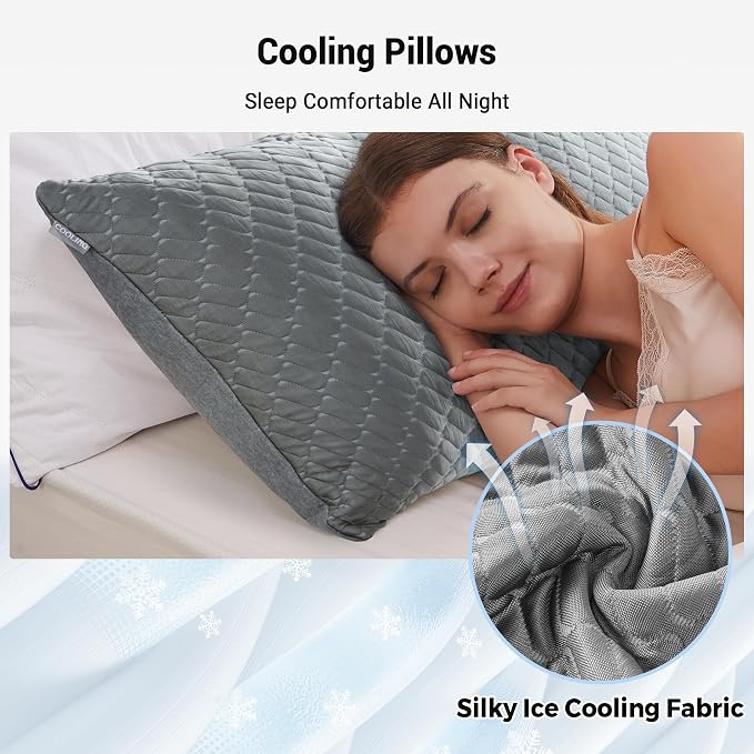 puredown® Pillows Standard Size Set of 2, Shredded Memory Foam Pillows - Image 6