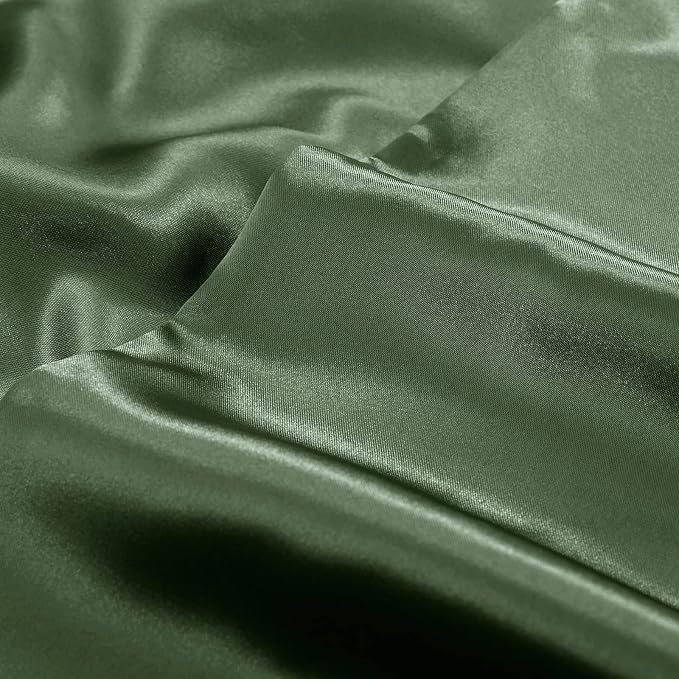 Aormenzy Satin Pillow Cases for Women Standard Size Set of 2, Woodland Green - Image 7