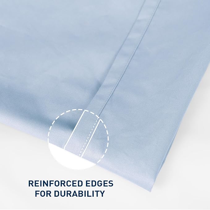 Queen Size Flat Sheet 4 Pack, 100% Cotton Percale Flat Bed Sheet, Breathable - Image 3