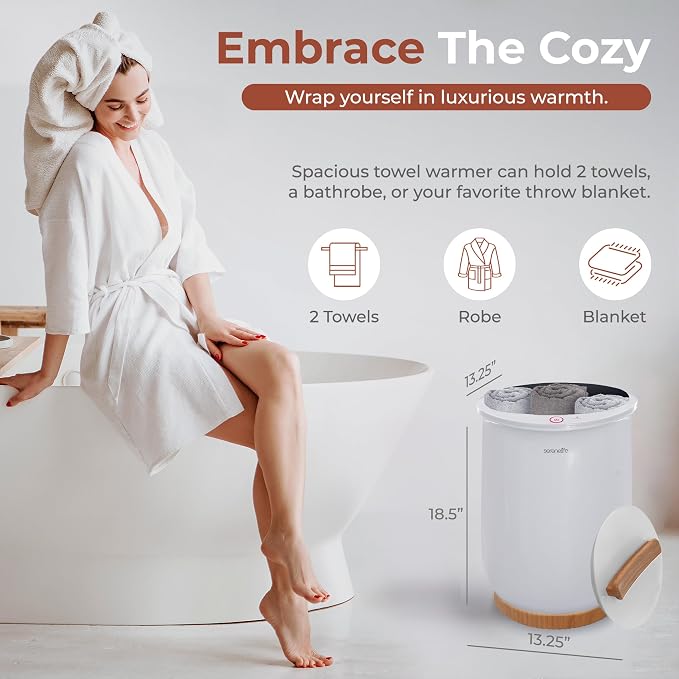 SereneLife Bucket Towel Warmers, Luxury Towel Heater Gifts - Image 5