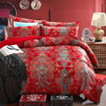 mixinni King Size Duvet Cover Set Paisley Light Blue Long Staple Cotton Percale by mixinni
