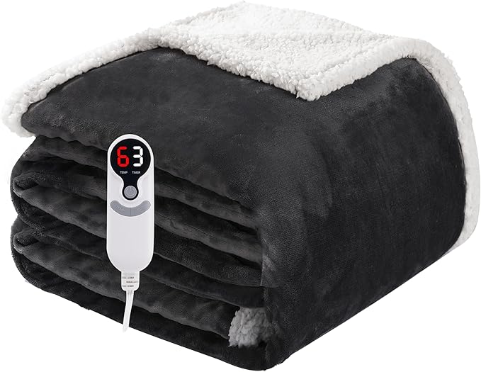 Electric Heated Blanket Full Size 72"x84", Soft Flannel by Soypipo