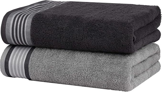 CASA COPENHAGEN® He & She 10 Pieces Hand Towel Set, Granite Grey + Mirage Grey - Image 3