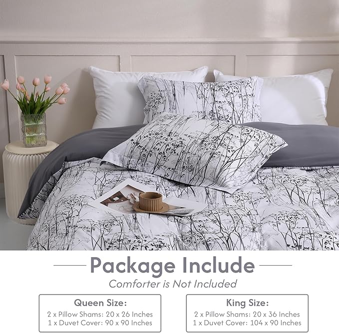 LONAVA King Botaincal 3 Pcs Duvet Cover Set, Breathable Soft Microfiber Deep - Image 6