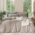 MooMee Bedding Duvet Cover Set 100% Washed Cotton Linen Like Textured by MOOMEE