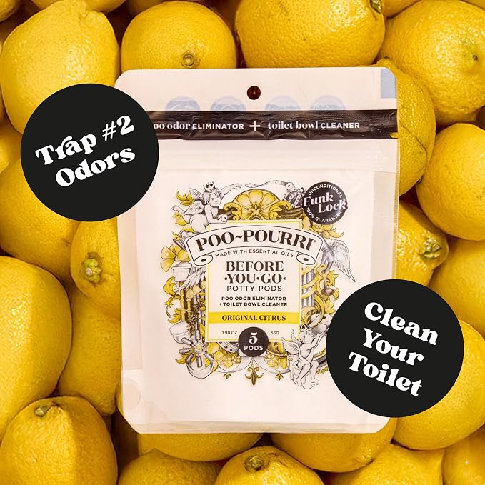 Poo-Pourri Before-You-Go 2-in-1 Toilet Potty Pods, Original Citrus, 5 Ct - Image 2