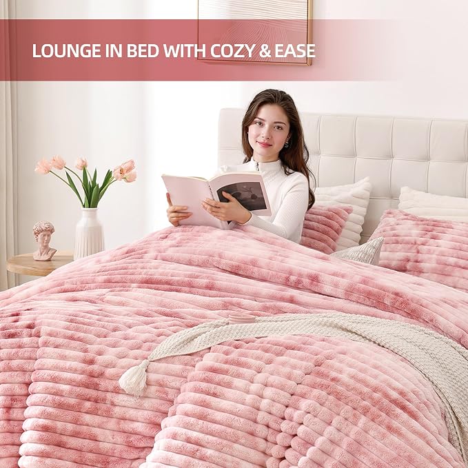 Smoofy Fluffy King Size Comforter Set 3 Pieces - Image 6
