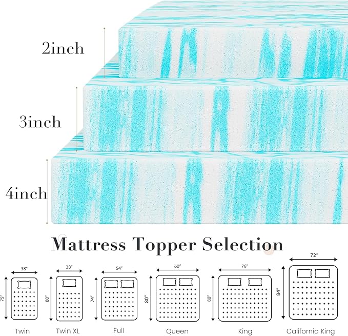 DUMOS Mattress Toppers Memory Foam Full Size, 2 Inch Thick Bed Topper Pad - Image 5