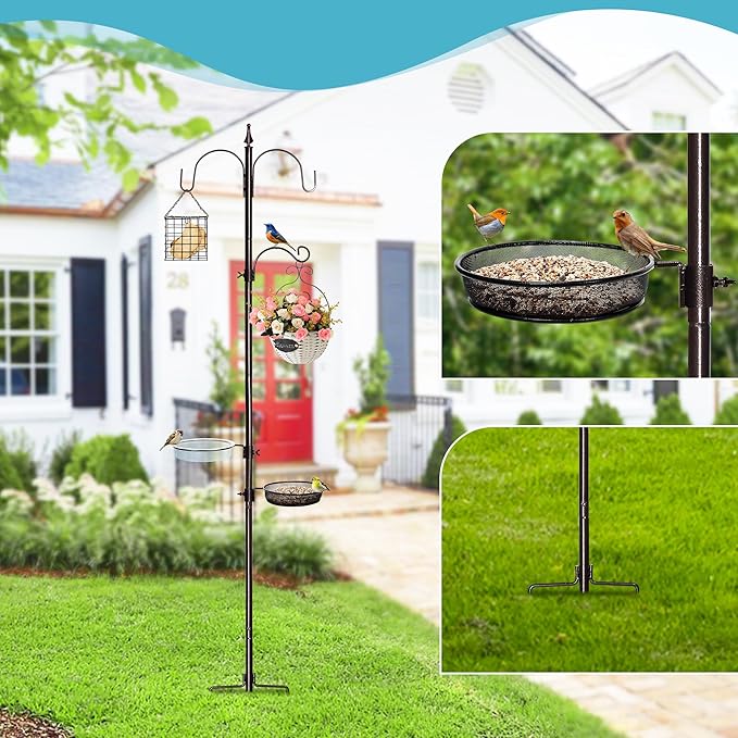YINGYM Bird Feeder Stand Pole, 77 Inch Feeding Station Kit - Image 4