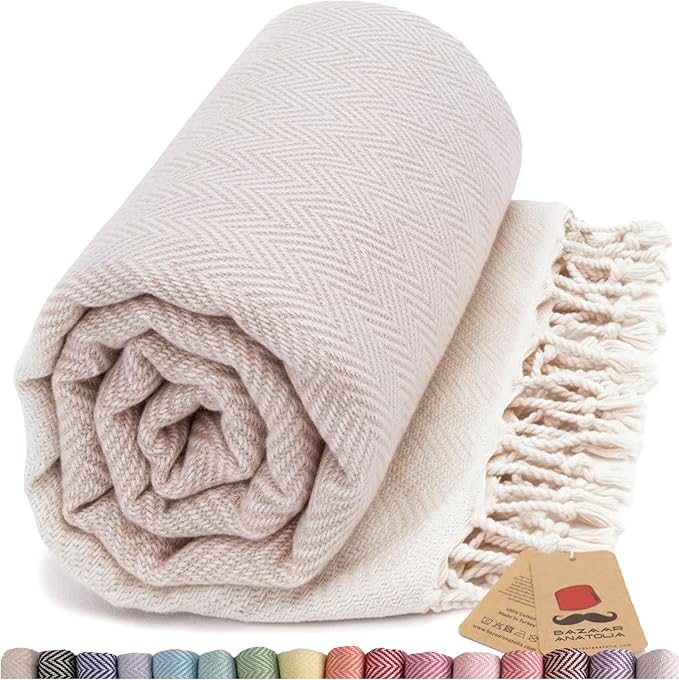 Bazaar Anatolia Turkish Beach Towel 100% Cotton Bath Towels 71x39 Quick Dry by BazaarAnatolia