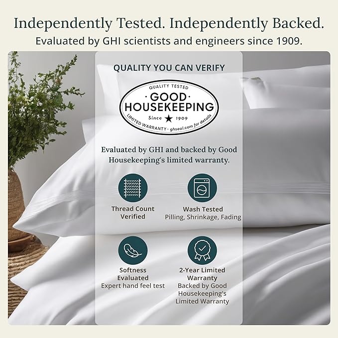California Design Den Soft 100% Organic Cotton Bed Sheets Twin Size Set - Image 2