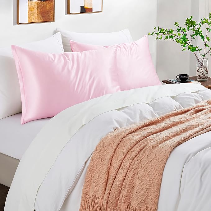 Satin Pillowcases with Zipper （20x36）, King Size Pillowcases Set of 2 - Image 5