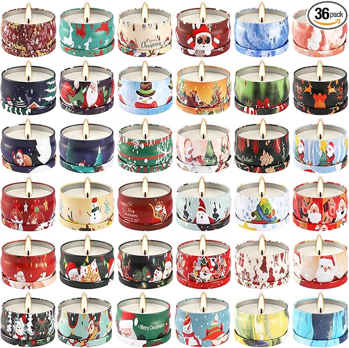 36Pack Christmasc Sets, Long Burning, 2.5oz Natural Soy Wax by CAKETYCG