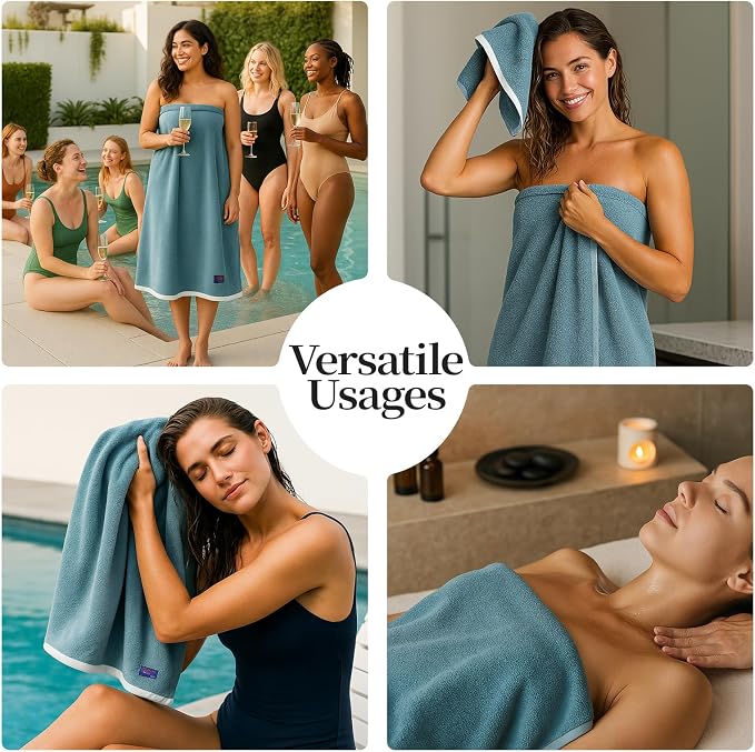 REDKISS 100% Cotton 2 Pack Luxury Bath Towels 27 x 54 Inches, Oversized Bath - Image 8