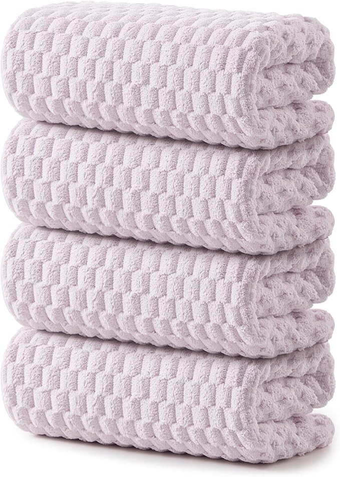 REDKISS 4 Pack Purple Microfiber Bath Towels by REDKISSOnline