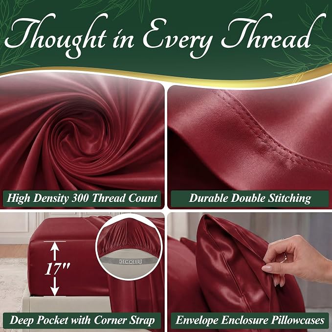 DECOLURE 100% Viscose Derived from Bamboo Sheets Full Size - Image 4