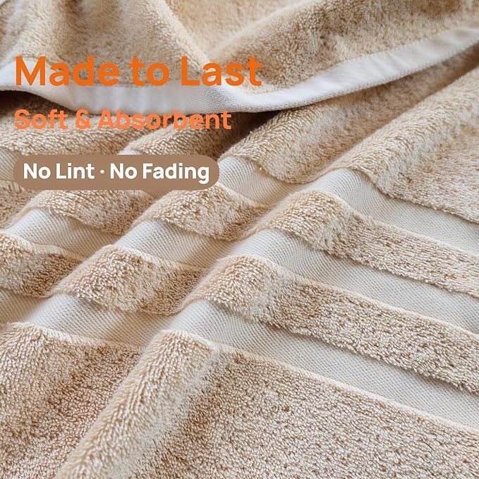 Bath Towels 4 Pack, 30 x 60 Inches, Large 100% Cotton Towels, Comfortable - Image 4