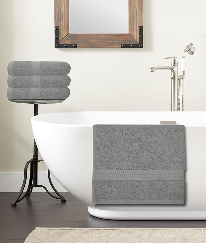 Avalon Towels Bath Towels for Bathroom 100% Cotton Silver Bathroom Towels Pack - Image 7