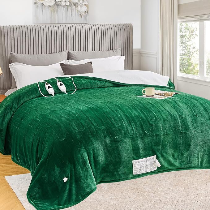 greenoak Heated Blanket Electric Queen Size 84"X90" Dual Control, Heating by Greenoak