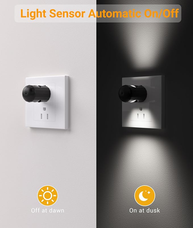 TSEXES Plug-in LED Night Lights, Automatic Night Lights Plug into Wall - Image 2