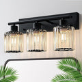 Vanity Light, 3-Light Modern Crystal Black Bathroom Light by Unknown