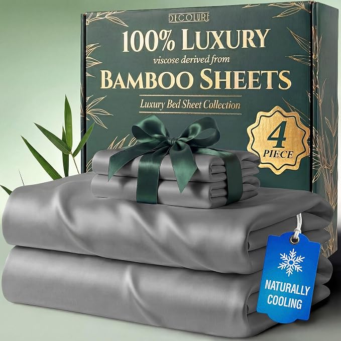 DECOLURE 100% Viscose Derived from Bamboo Sheets Twin Size by DECOLURE