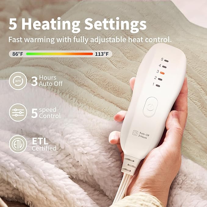 Texciting Heated Blanket Electric Throw 50”X60”-Heating Blanket - Image 3