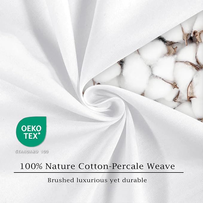 FreshCulture Pure Cotton Fitted Sheets Twin XL Size, 300 Thread Count Percale - Image 6