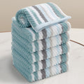 VOOVA & MOVAS 13"x13" Aqua Striped Washcloths by VOOVAMOVAS