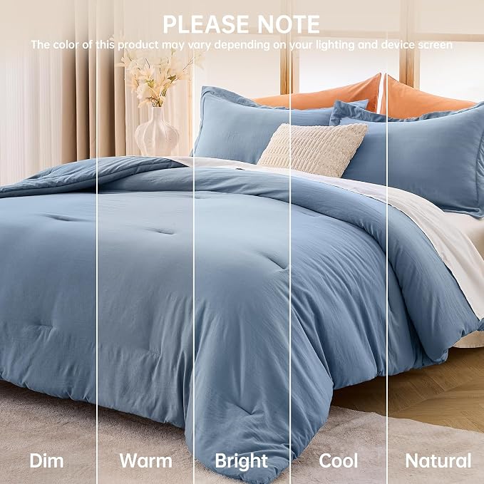 MUXHOMO King Size Comforter Set, All Season Ultra Soft Down Alternative Bedding - Image 9