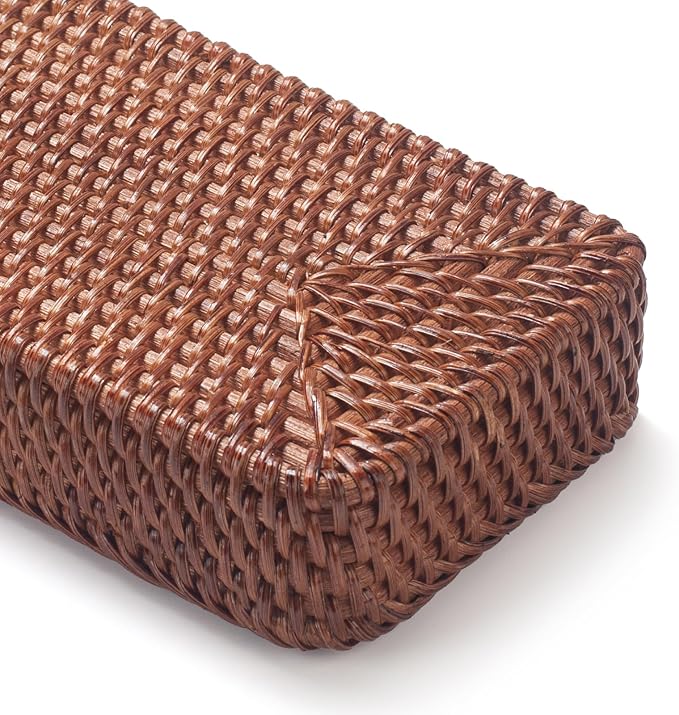 Rattan Bathroom Vanity Trays Toilet Tank Baskets Long Narrow Hand Towel Storage - Image 6