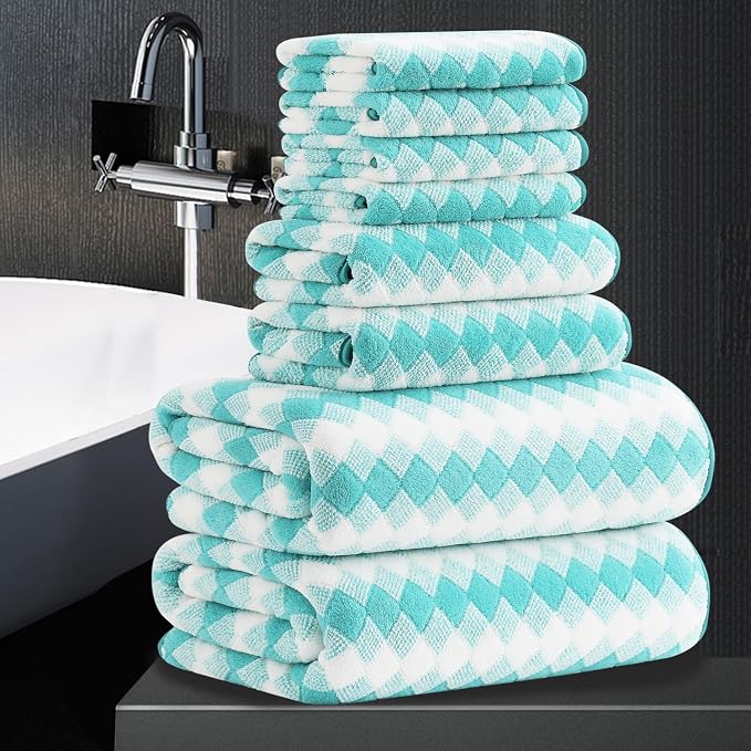 8 Piece Bathroom Towel Set |2 Oversized Bath Towels, 2 Hand Towels, 4 by MAGGEA