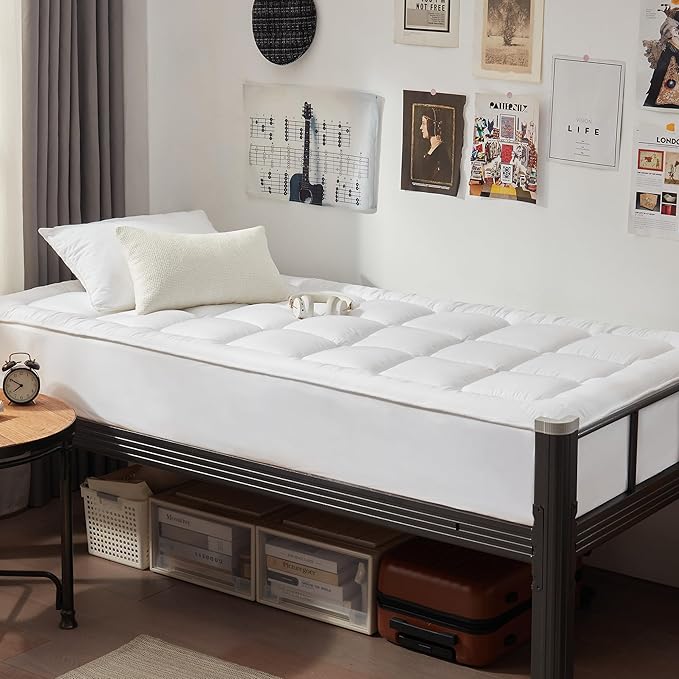 UNILIBRA Twin XL Size Mattress Pad Cooling Rayon from Bamboo, Quilted Fitted by Unilibra