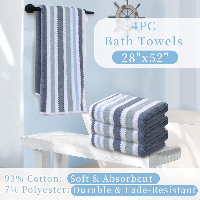 Striped Bath Towels - Image 3