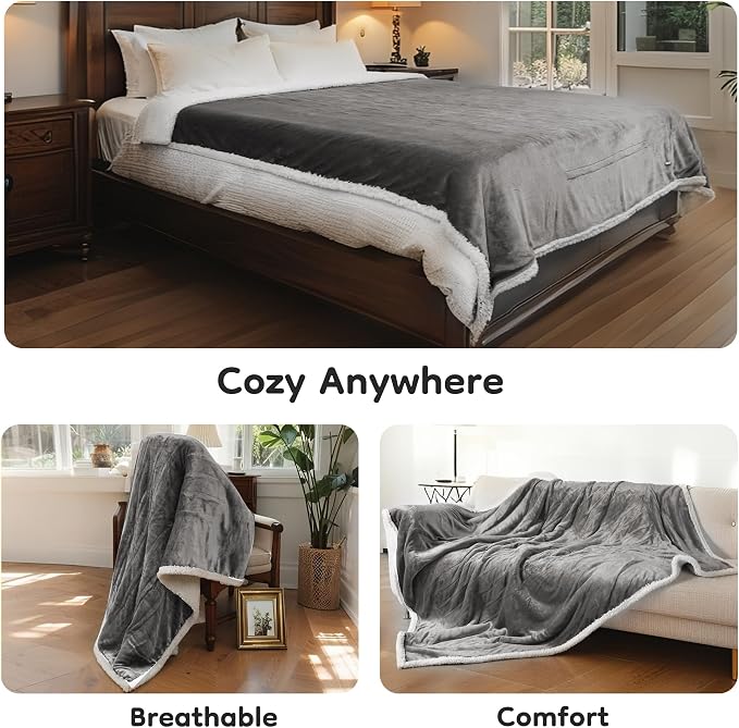 LaffyLo Electric Heated Blanket Twin Size 62 x 84, Fast Heating Blanket - Image 7