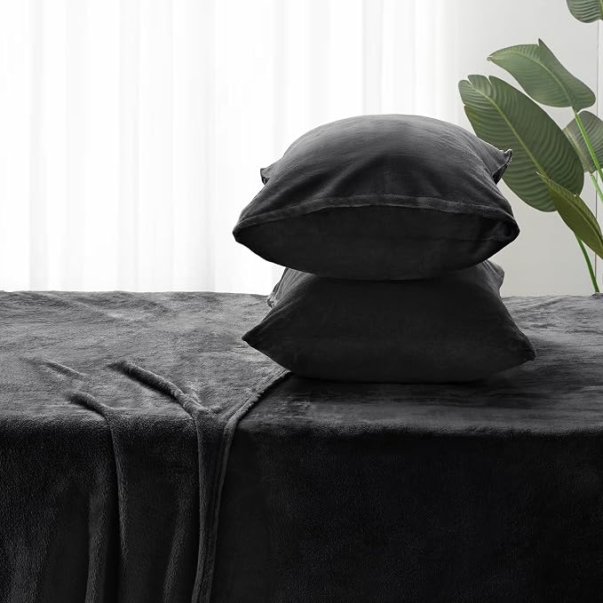 BEDELITE Flannel Sheets King Size Black - Image 7