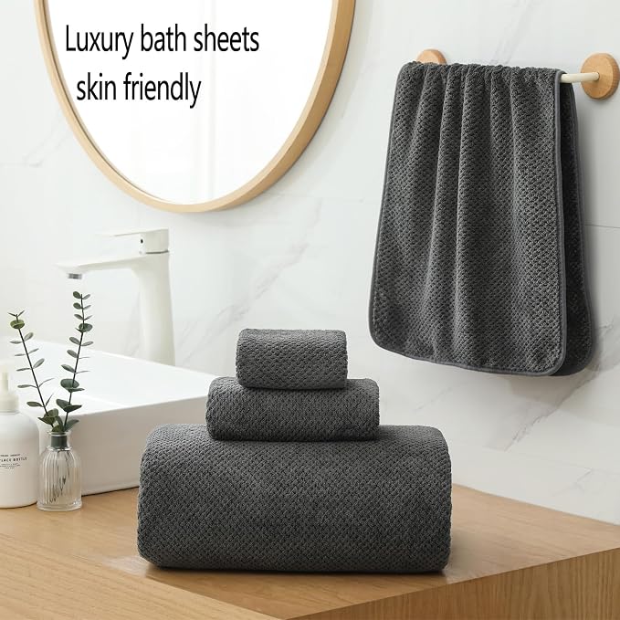 YTYC 29x59 Inch Extra Large Bath Towels Set of 6 Quick Dry Super Soft - Image 4