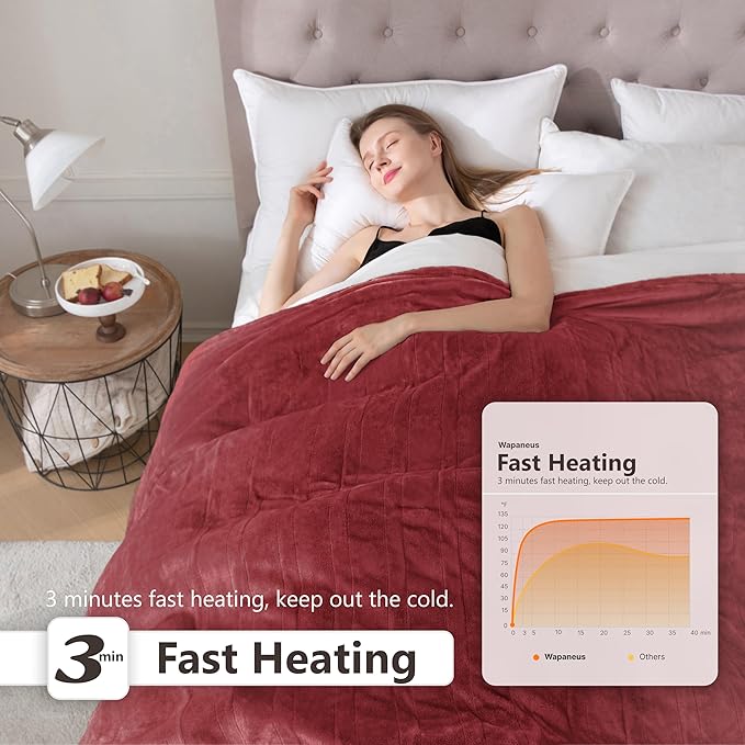 Wapaneus Heated Blanket Electric Twin Size 62"x84" - Image 3