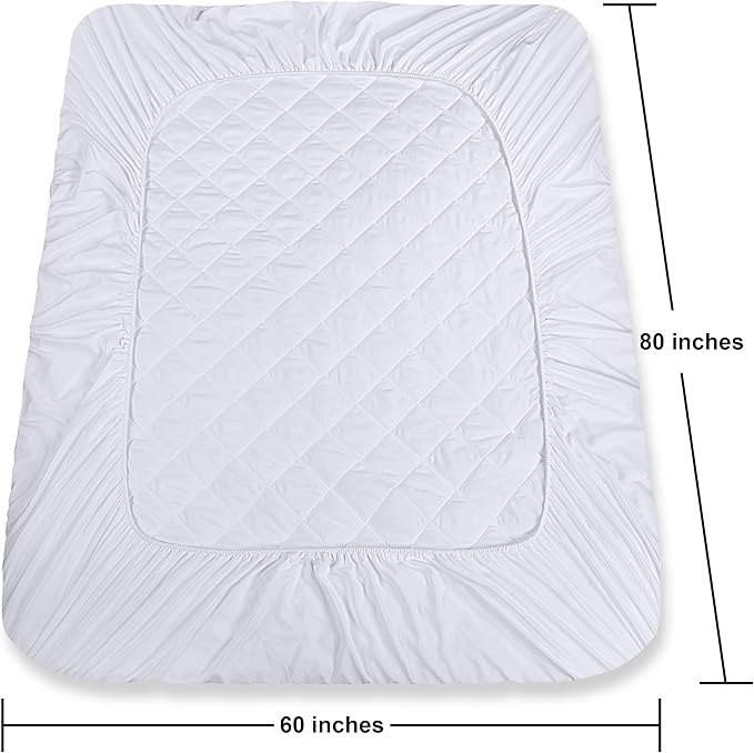 Utopia Bedding Quilted Fitted Mattress Pad, Queen Size, Elastic Fitted Mattress - Image 4