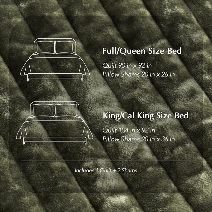 EVERGRACE Velvet Quilt Set Queen Size, Luxurious Soft Striped Channel Bedding - Image 8