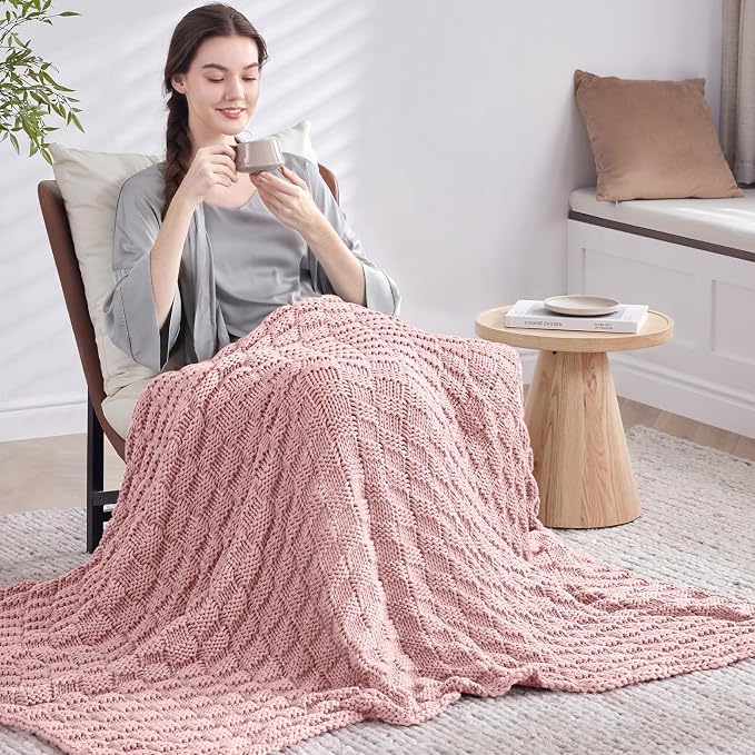 Knitted Weighted Blanket for Adult, No Beads Heavy Blanket 50” x 60'' 7lbs - Image 7
