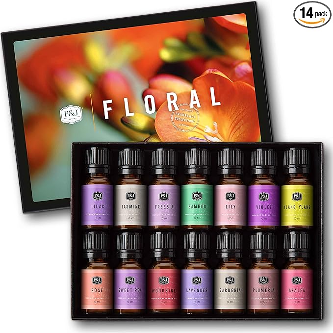 P&J Trading Fragrance Oil Floral Set | Violet, Ylang Ylang, Sweet Pea, Bamboo by PJTrading