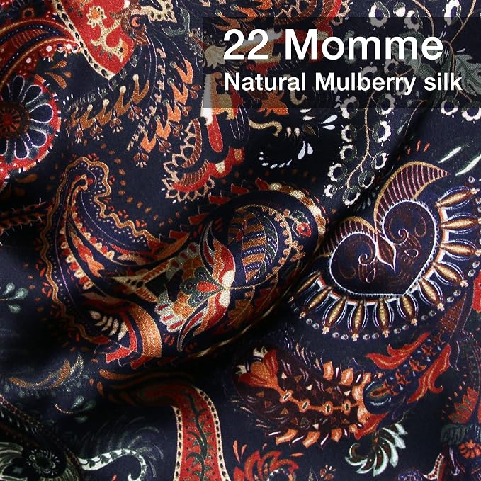 MANSPHIL Purple Paisley 100% Silk Pillowcases King Size, Bohomian Brown Floral - Image 2