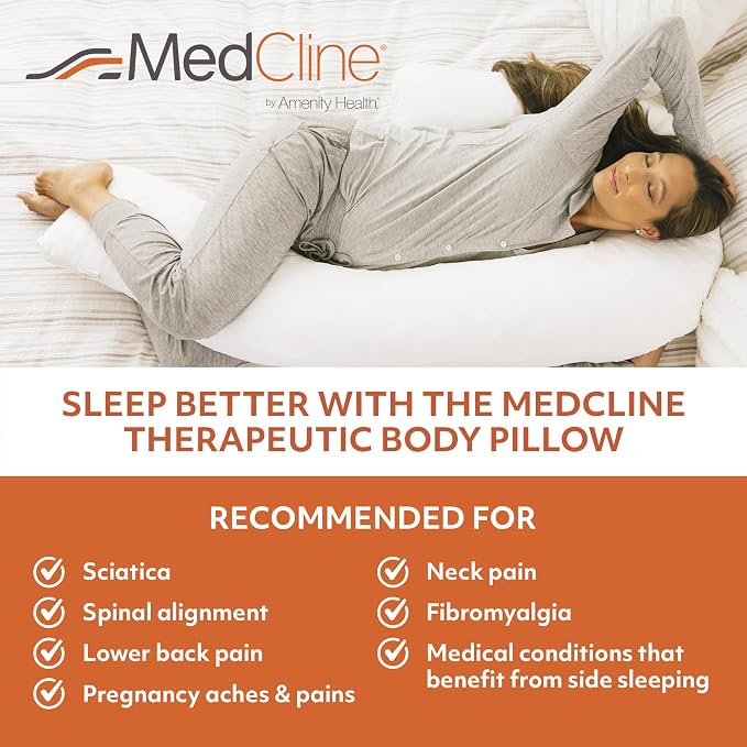 MedCline Therapeutic Full Length Body Pillow, Adjustable Shredded Memory Foam - Image 2