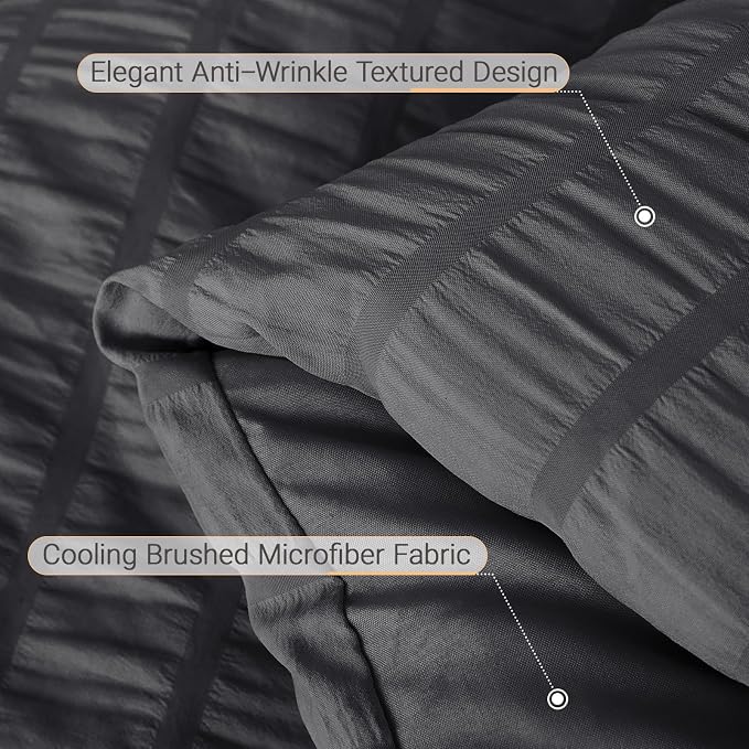 MUXHOMO 7 Pieces Full Comforter Set, Seersucker Bed in a Bag Full Size - Image 6