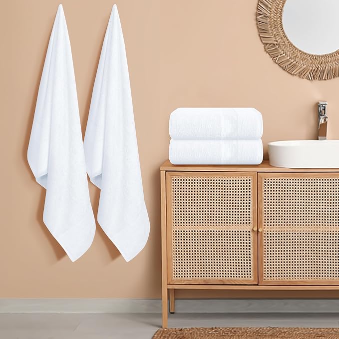 Belizzi Home 4 Pack Bath Towel Set 27x54, 100% Ring Spun Cotton, Ultra Soft - Image 3