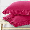 KKJIAF Ruffle Pillow Cases Queen Size Set of 2, Ruffled Pillow Covers by KKJIAF