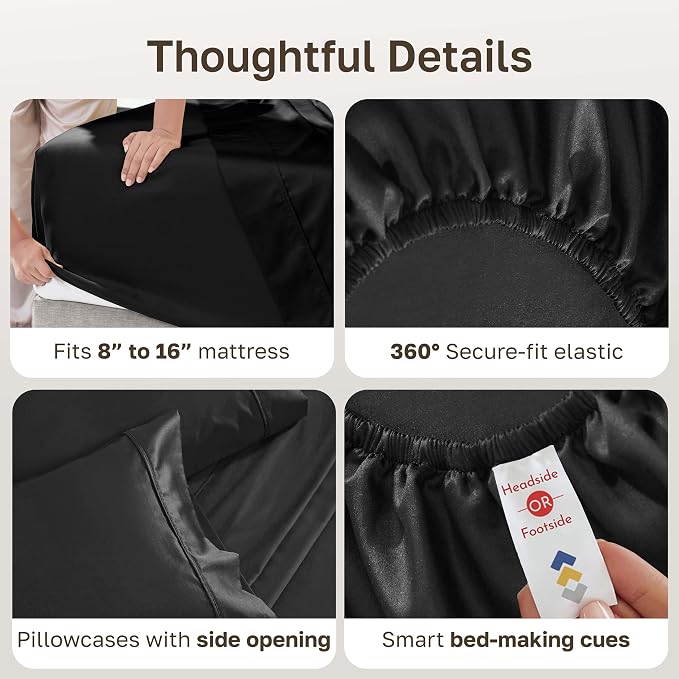 California Design Den Soft 100% Cotton Queen Size Bed Sheets Set, 400 TC Good - Image 5